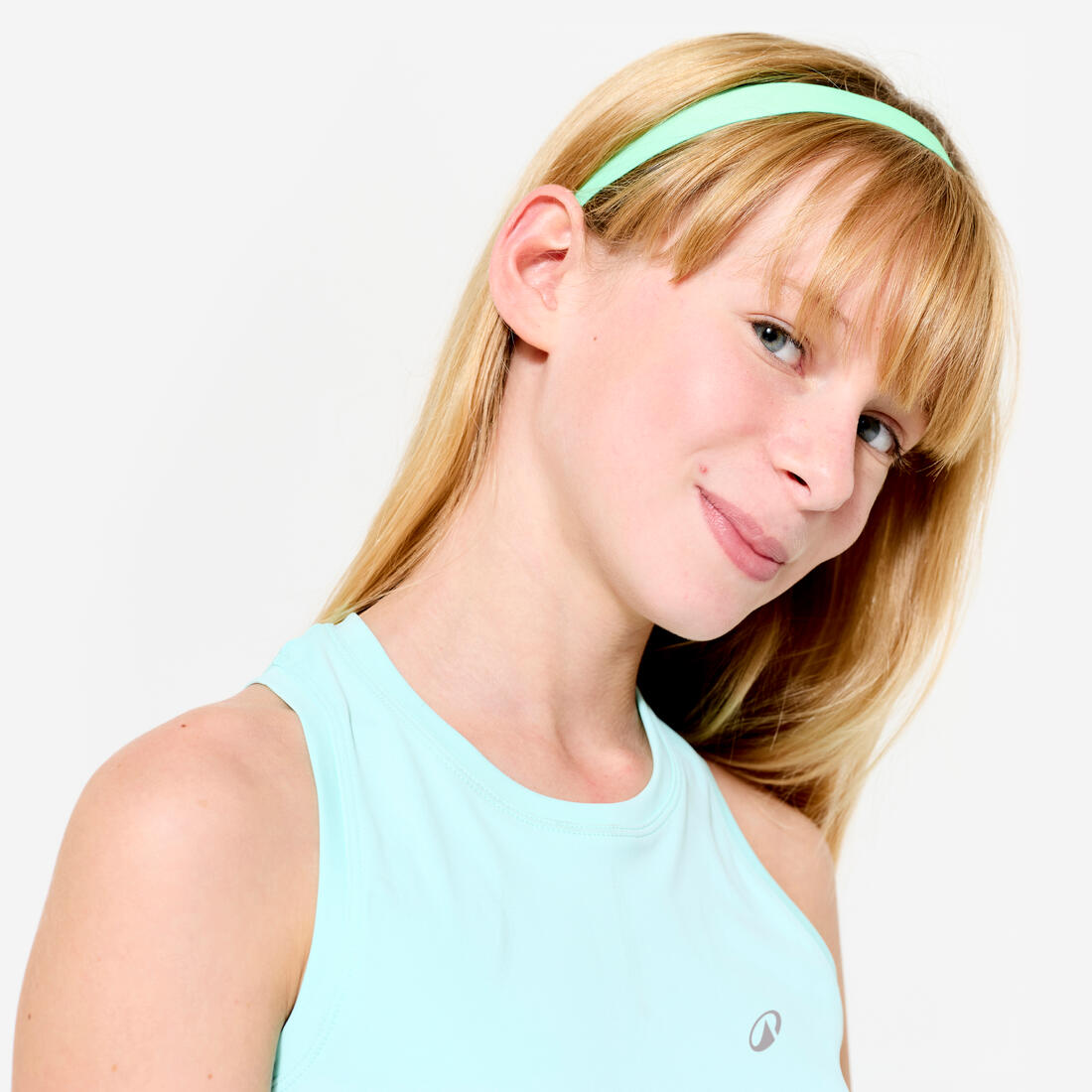 Lot de 2 bandeaux fins multisport fille, Vert et Imprimé léopard