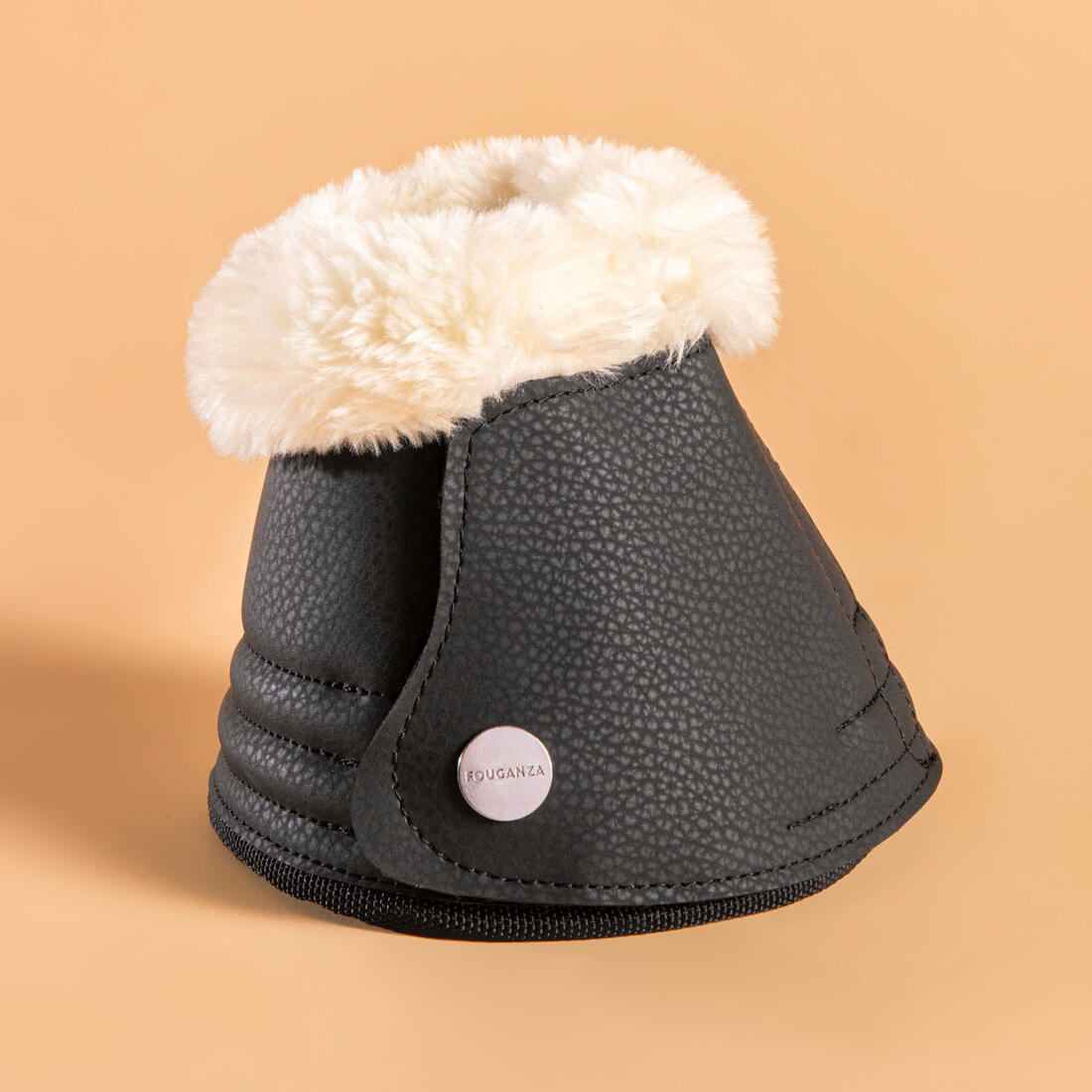 Cloches dressage ouvertes mouton synthétique Cheval et Poney - 500 noires x2