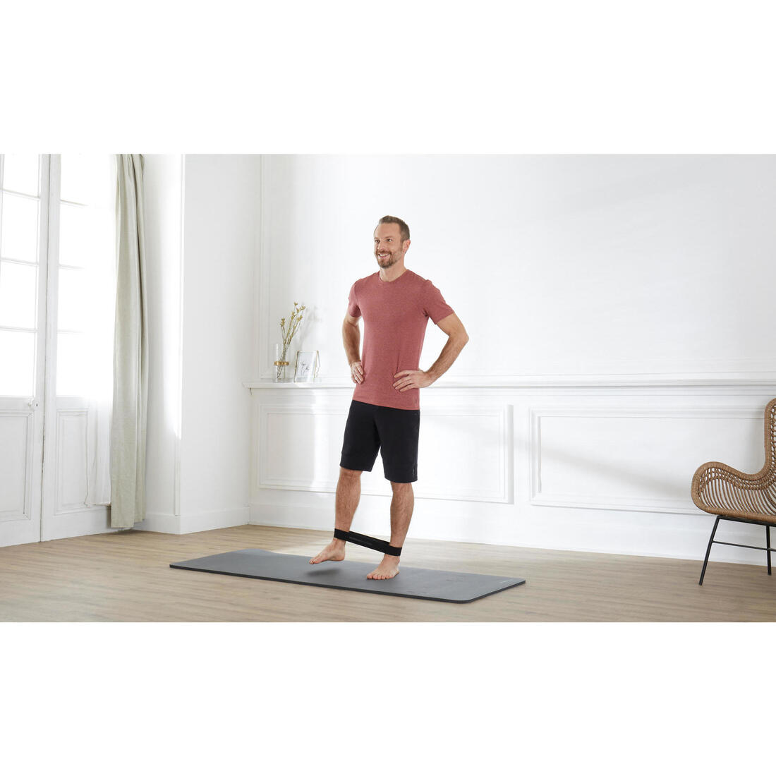 Mini bande élastique fitness résistance 7kg  Textile - Noire