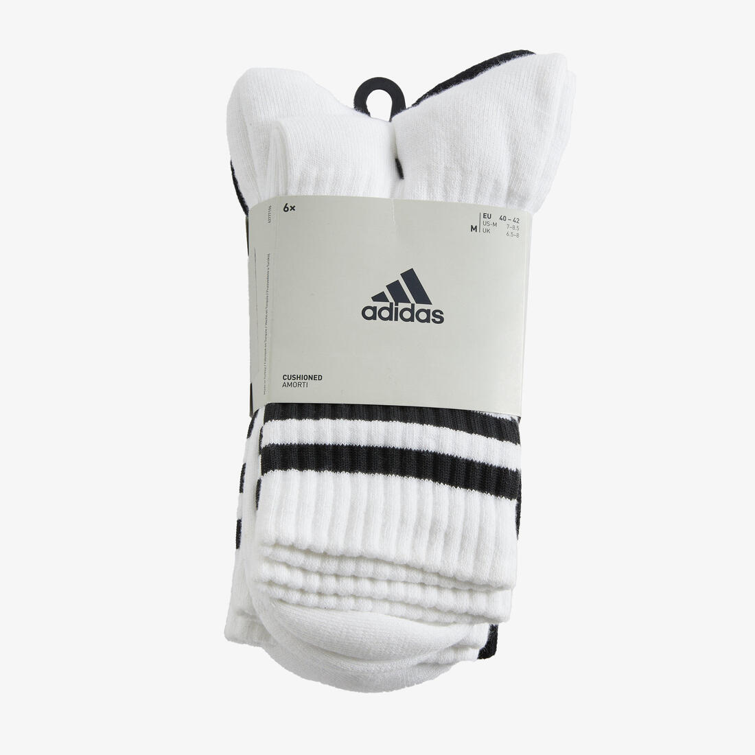CHAUSSETTES DE SPORT HAUTES ADIDAS STRIPES NOIR BLANC LOT DE 4