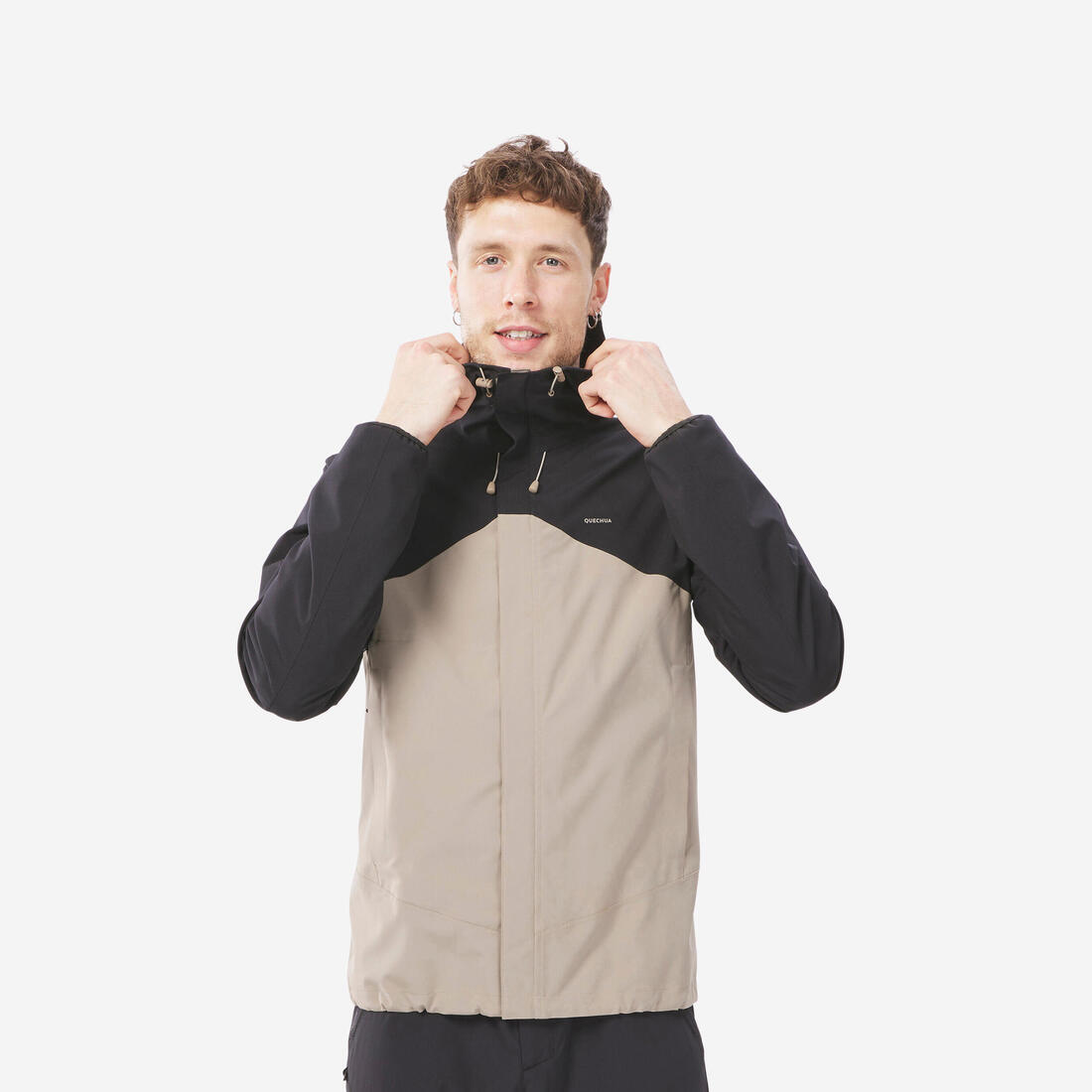 Veste de randonnée imperméable et légère homme, MH100 bleu foncé