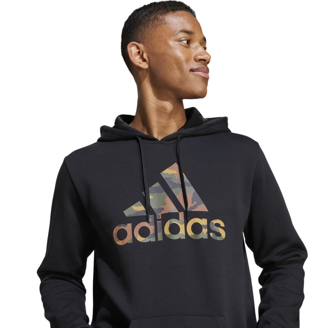 SWEAT-SHIRT A CAPUCHE CAMO DE FITNESS SOFT TRAINING ADIDAS HOMME NOIR