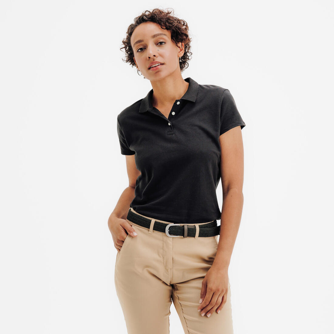 Polo de golf 100% coton manches courtes femme, MW100