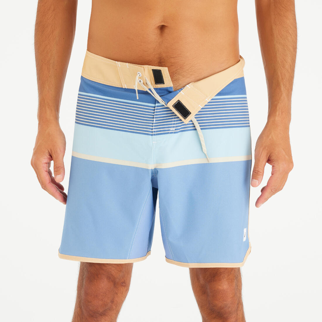 Boardshort surf short de bain surf mi-long 18" homme, 500 Marin
