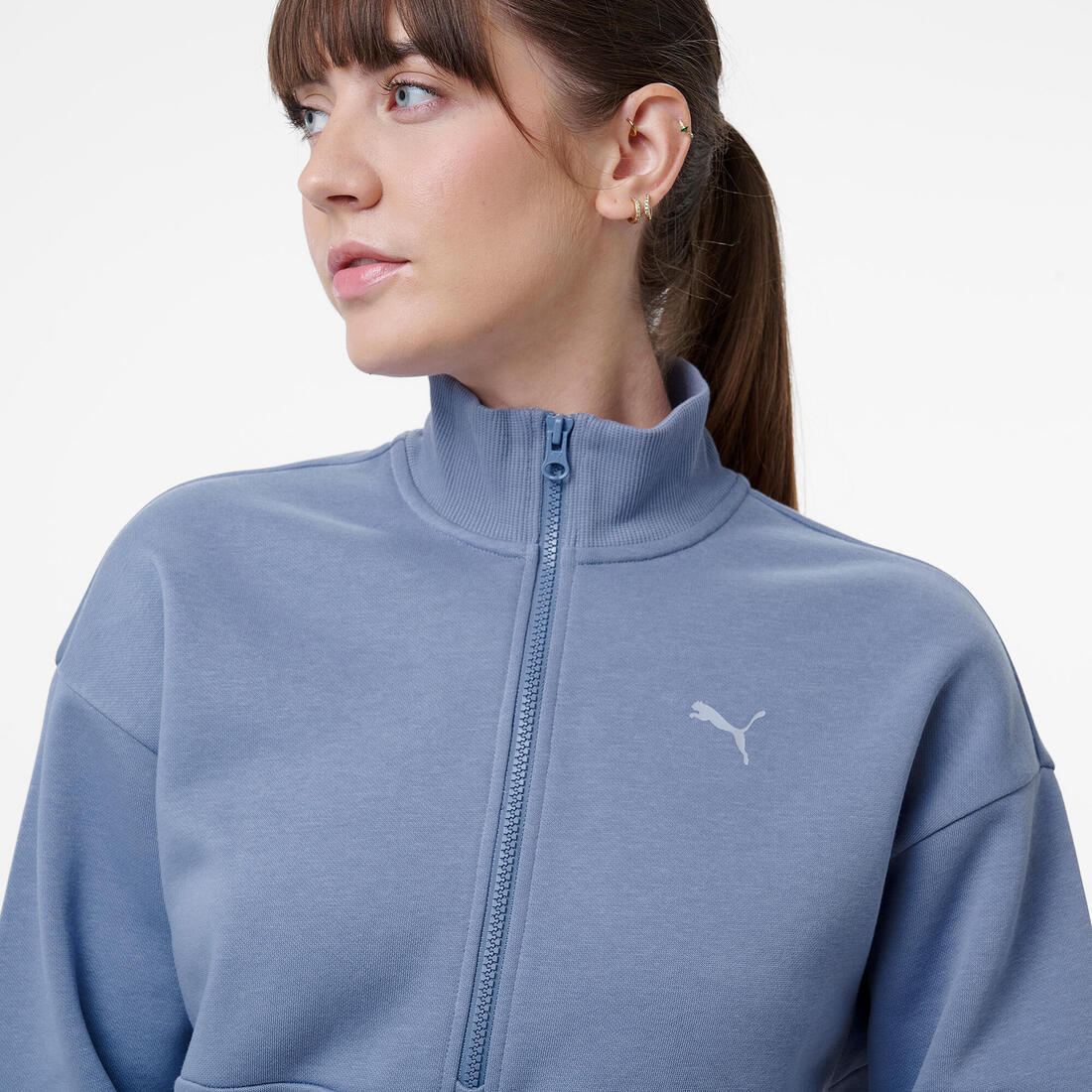 Sweat femme zippé, lavande