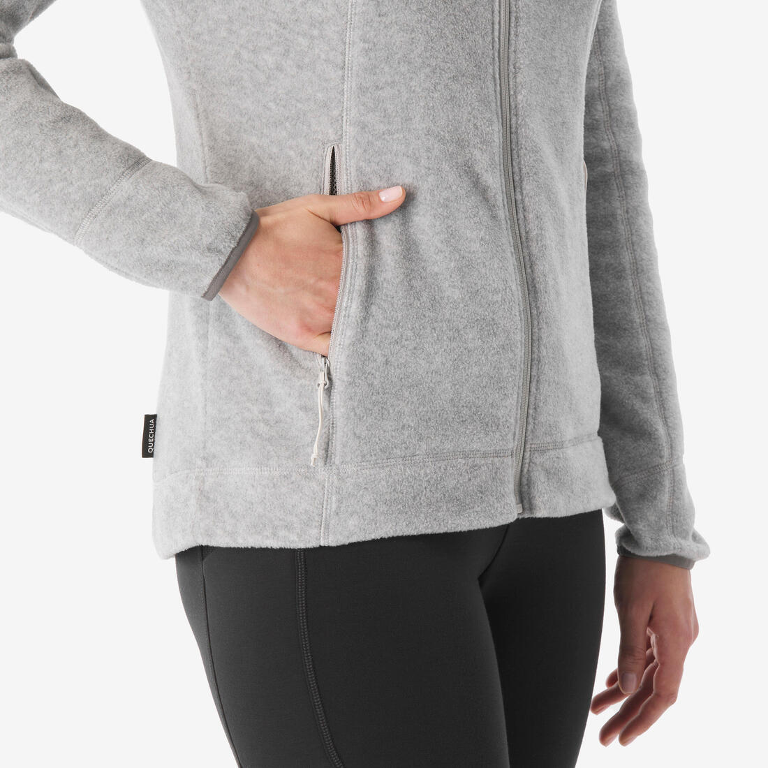 Polaire de randonnée montagne femme, MH100 full zip