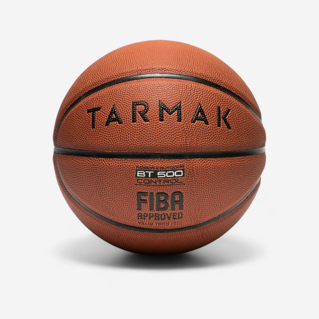 Ballon de basket BT500 taille 7 Marron Fiba garçon et homme à partir de 13 ans. – marron armé