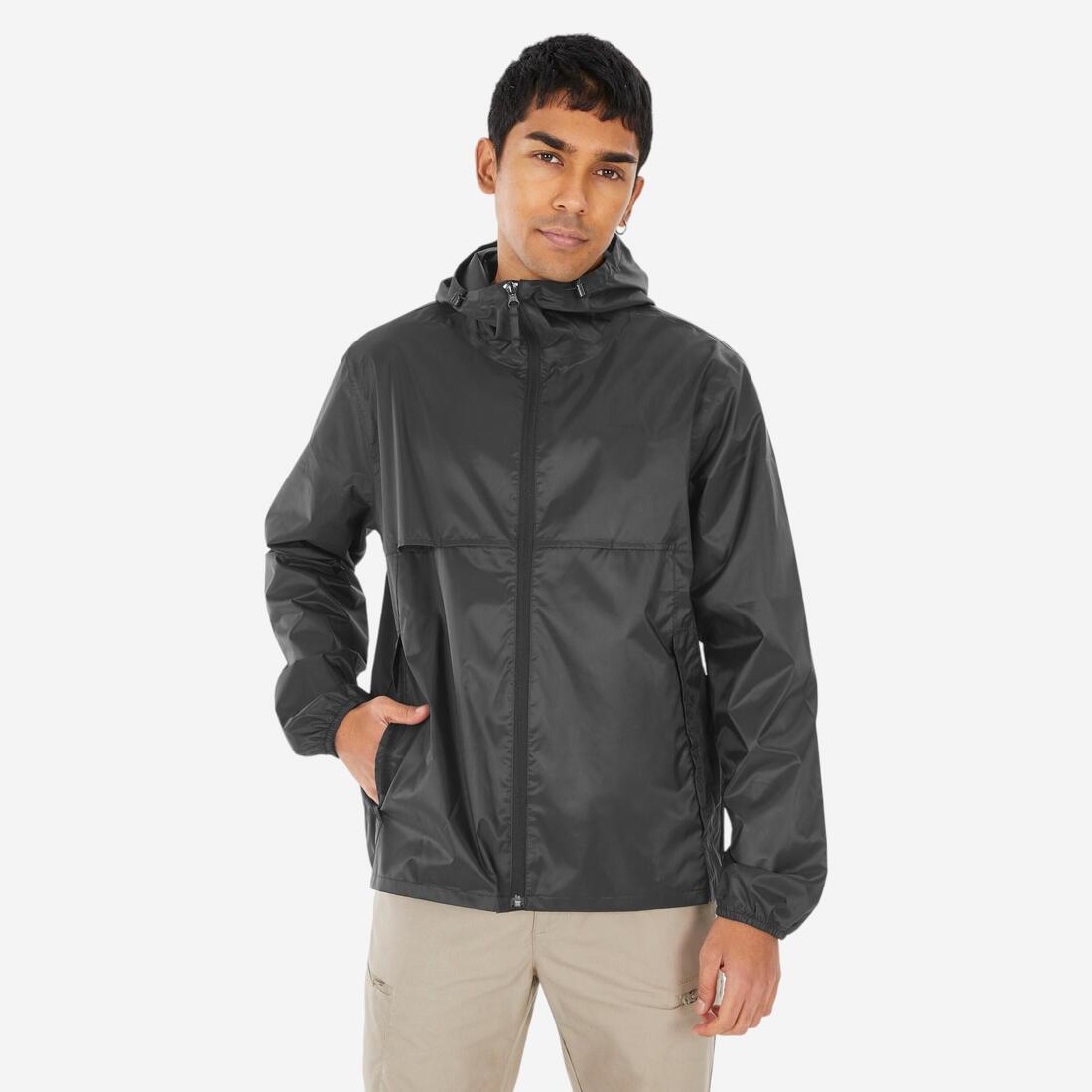 Veste de randonnée coupe-vent imperméable homme, Raincut Full Zip