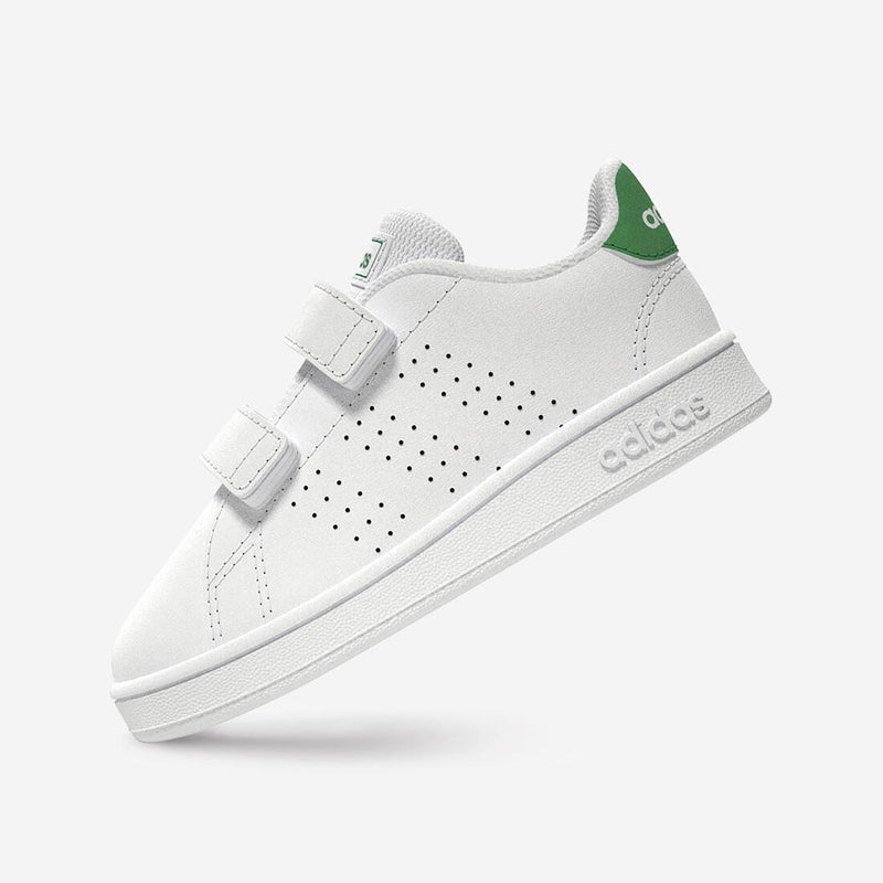 Baskets à scratch bébé - ADIDAS ADVANTAGE blanc/vert