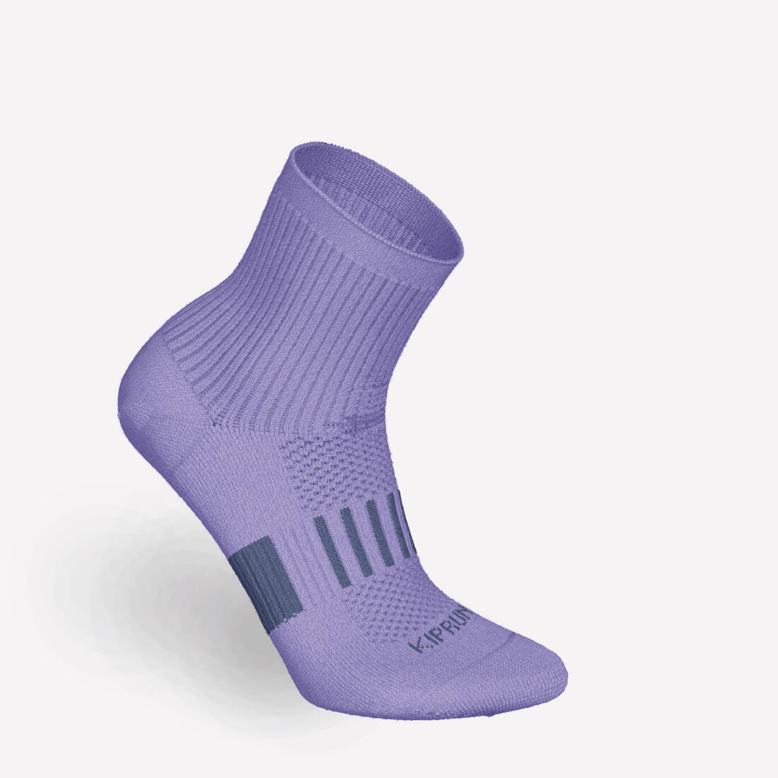 Lot X2 de chaussettes enfant AT 500 mid turquoise et rayées turquoises grises