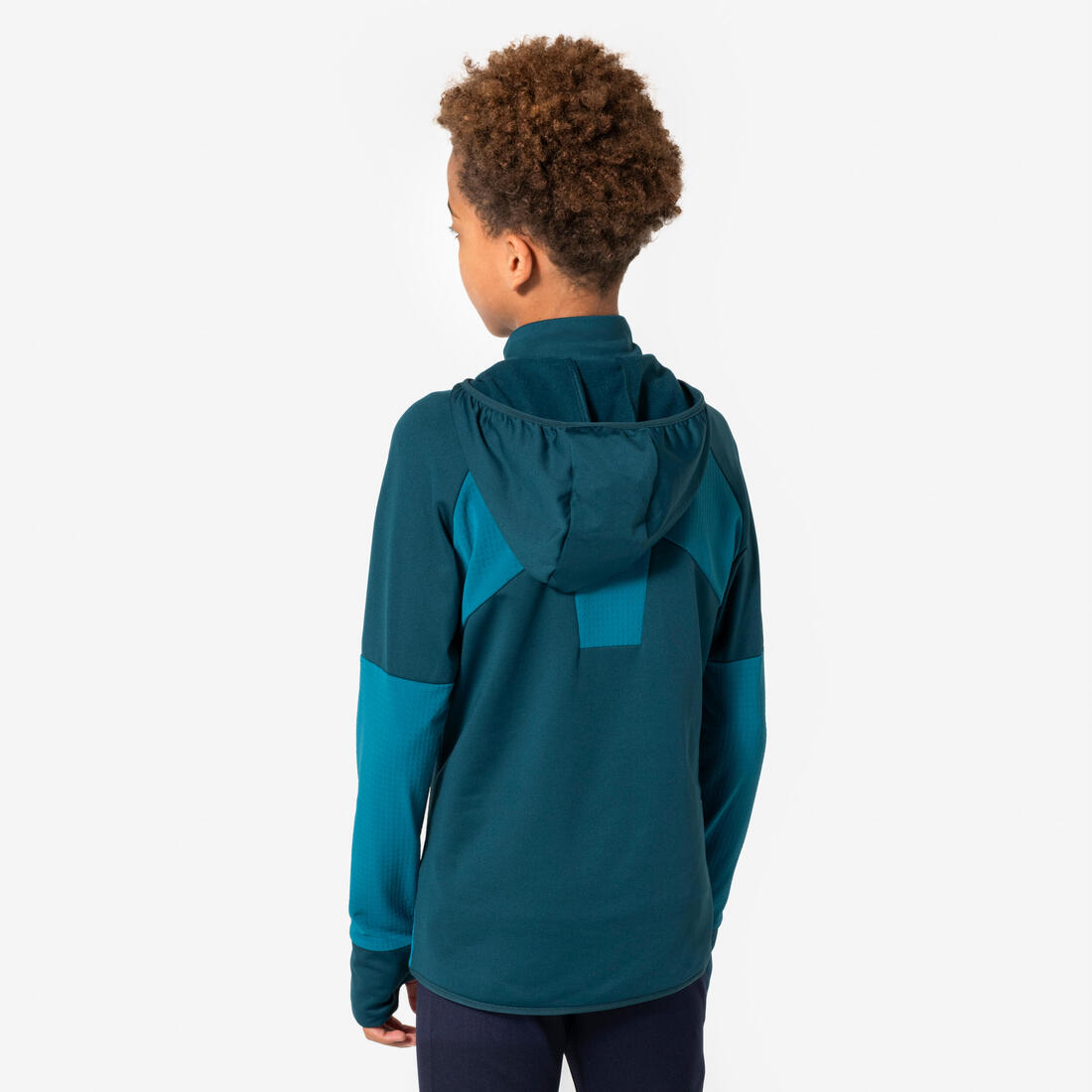 T-shirt manches longues de running garçon, Kiprun Run 900 Warm bleu