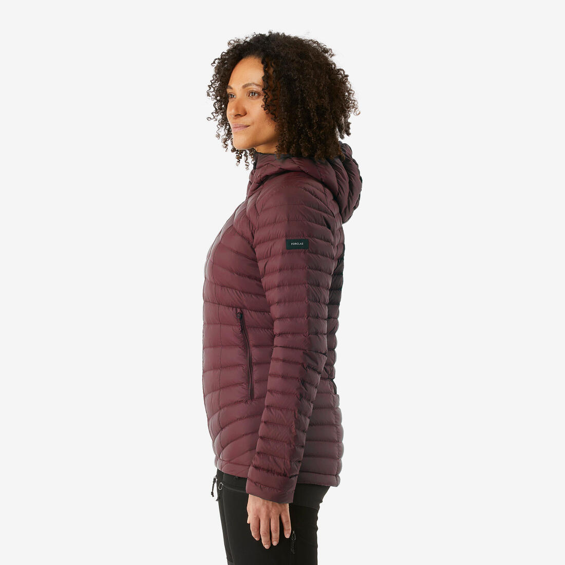 Doudoune à capuche en duvet de trek montagne - mt100 -5 °c - femme