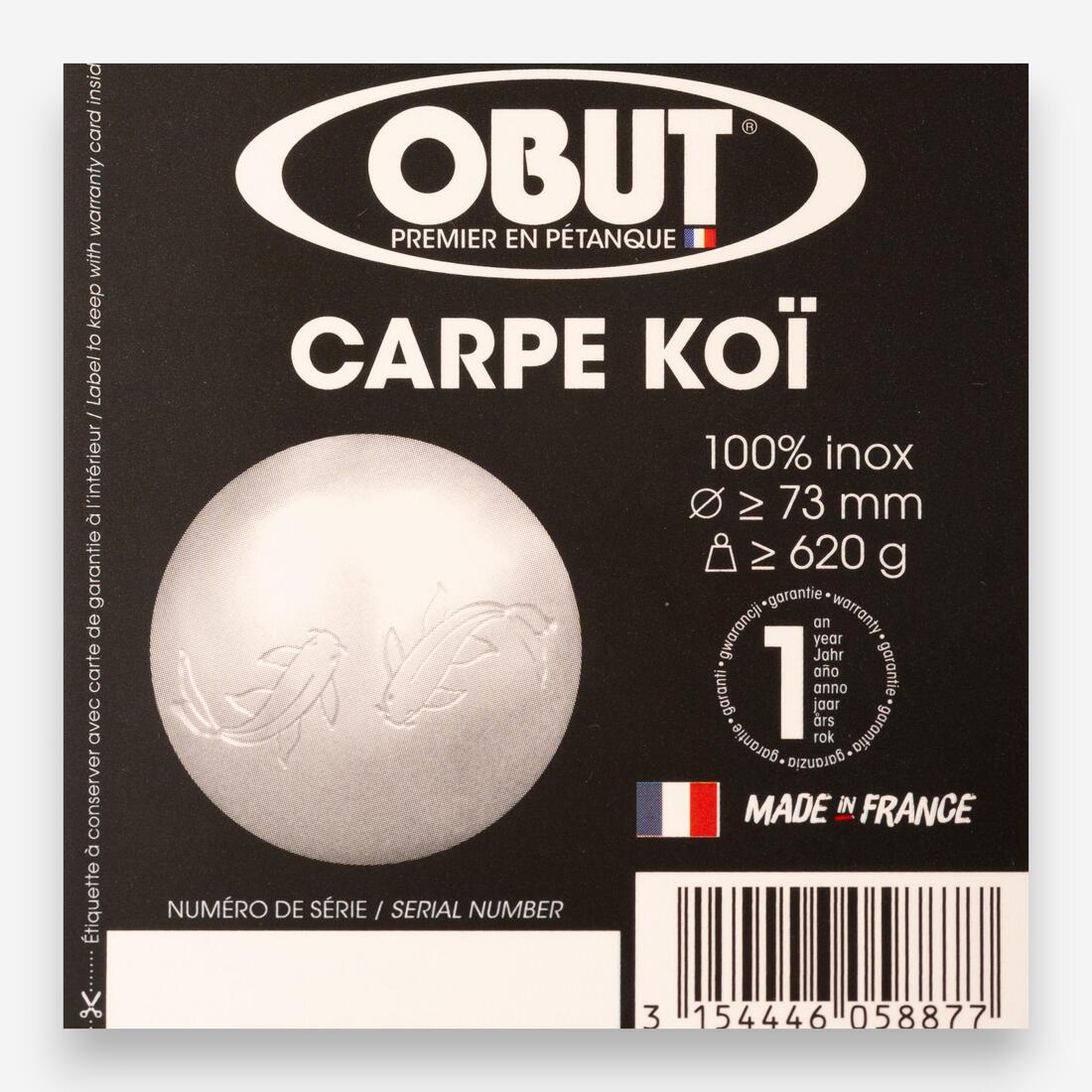 BOULES DE PETANQUE LOISIR INOX OBUT CARPE KOÏ