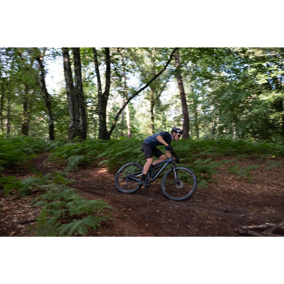 Vélo VTT CROSS COUNTRY RACE 100 S cadre aluminium Bleu