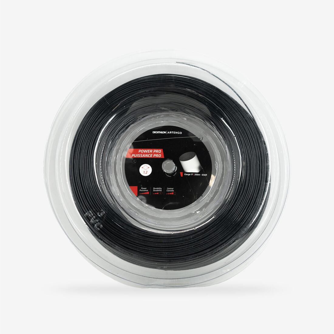 Cordage de tennis bobine monofilament, Artengo POWER PRO 1.20mm 200m noir – 8796918