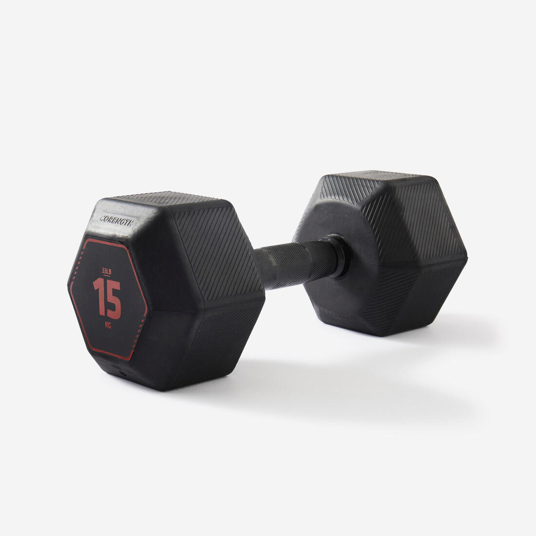 Haltères de cross training et musculation 15 kg - dumbbell hexagonale noire