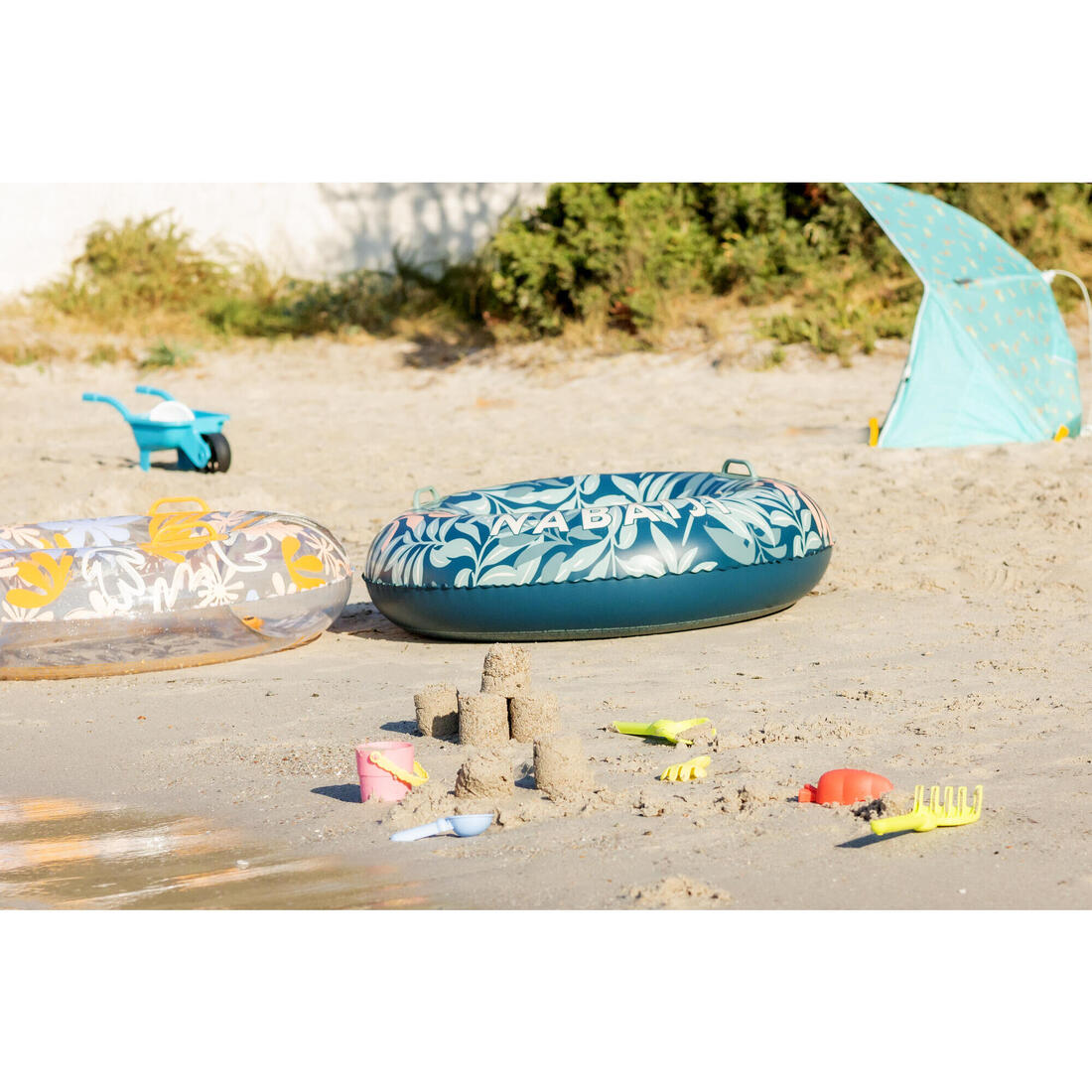 Bouée piscine gonflable imprimée grande taille 92 cm avec poignées
