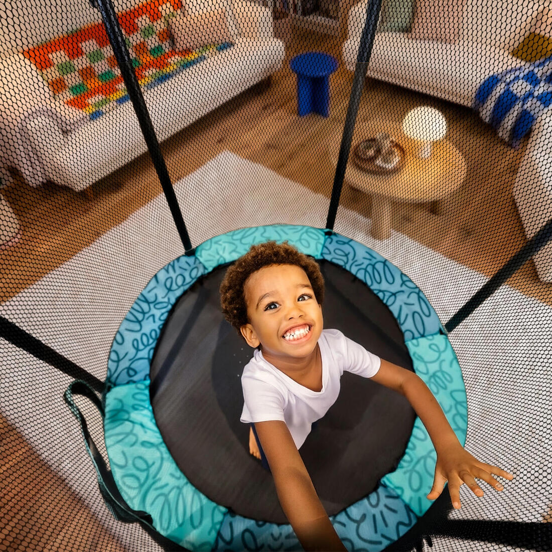 Trampoline intérieur avec filet protection, Trampoline 140