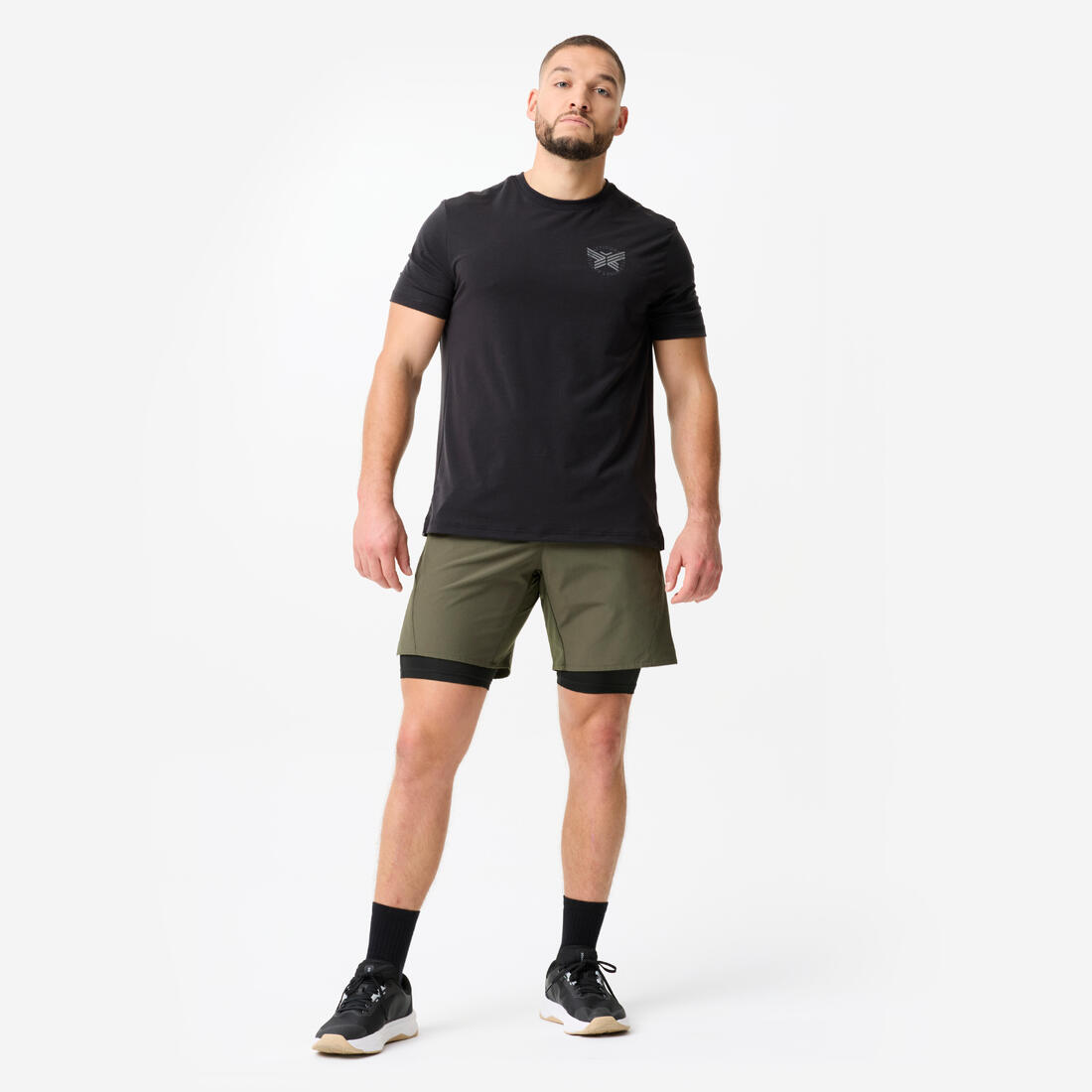 Short de fitness 2 en 1 collection respirant poche zippée homme