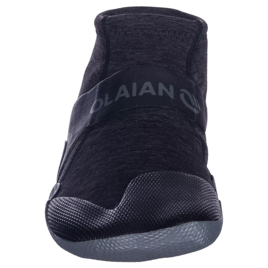 Chaussons bas surf 500 néoprène 2mm gris noir