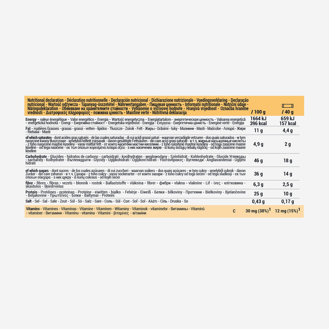 Barre protéinée vanille x6