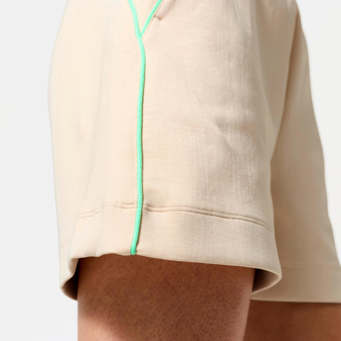 Short fitness ample, femme, beige et