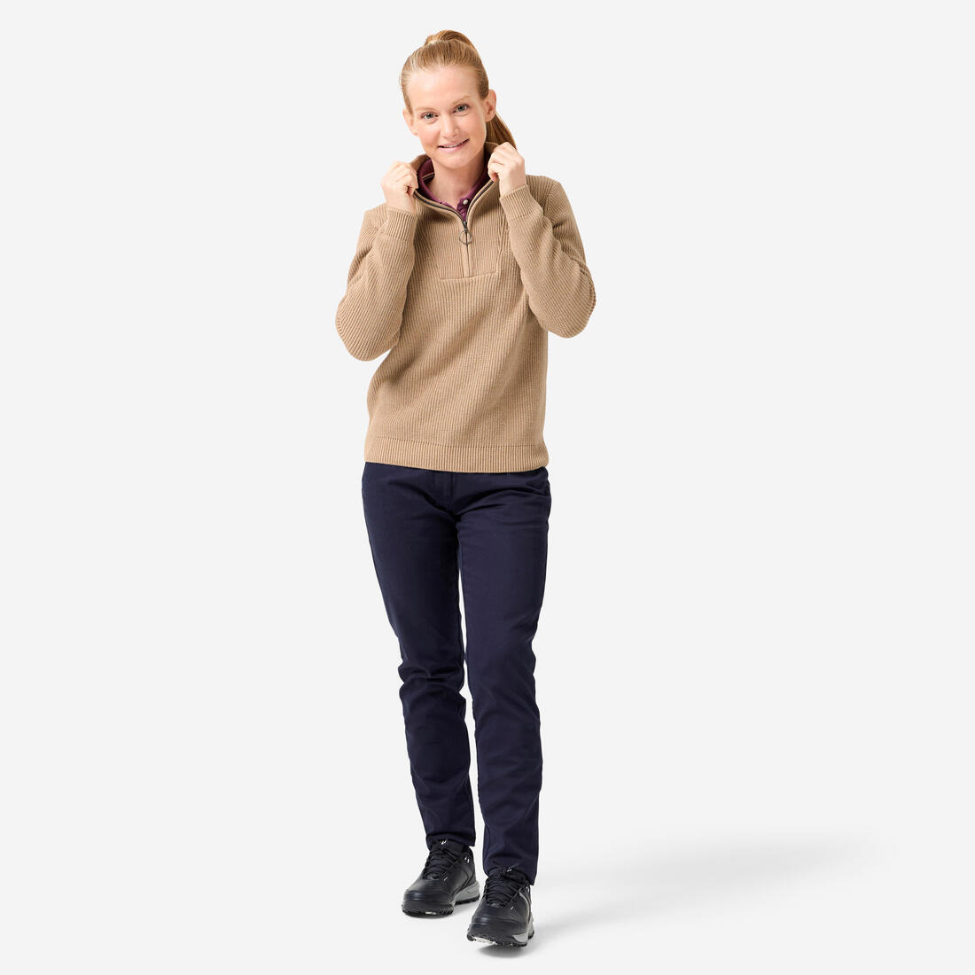 Pull golf 1/2 ZIP Femme - MW500