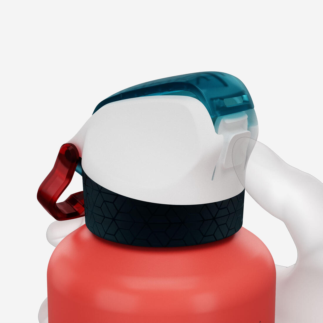 Gourde alu enfant 0,6L, bouchon instantané, pipette et paille, en alu recyclé