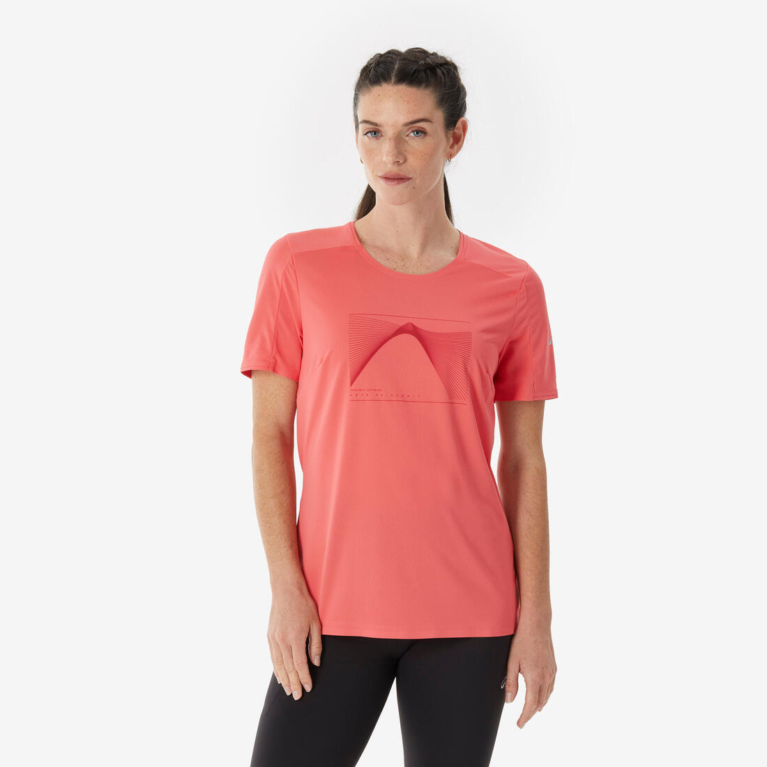 T-shirt de randonnée manches courtes femme, MH500
