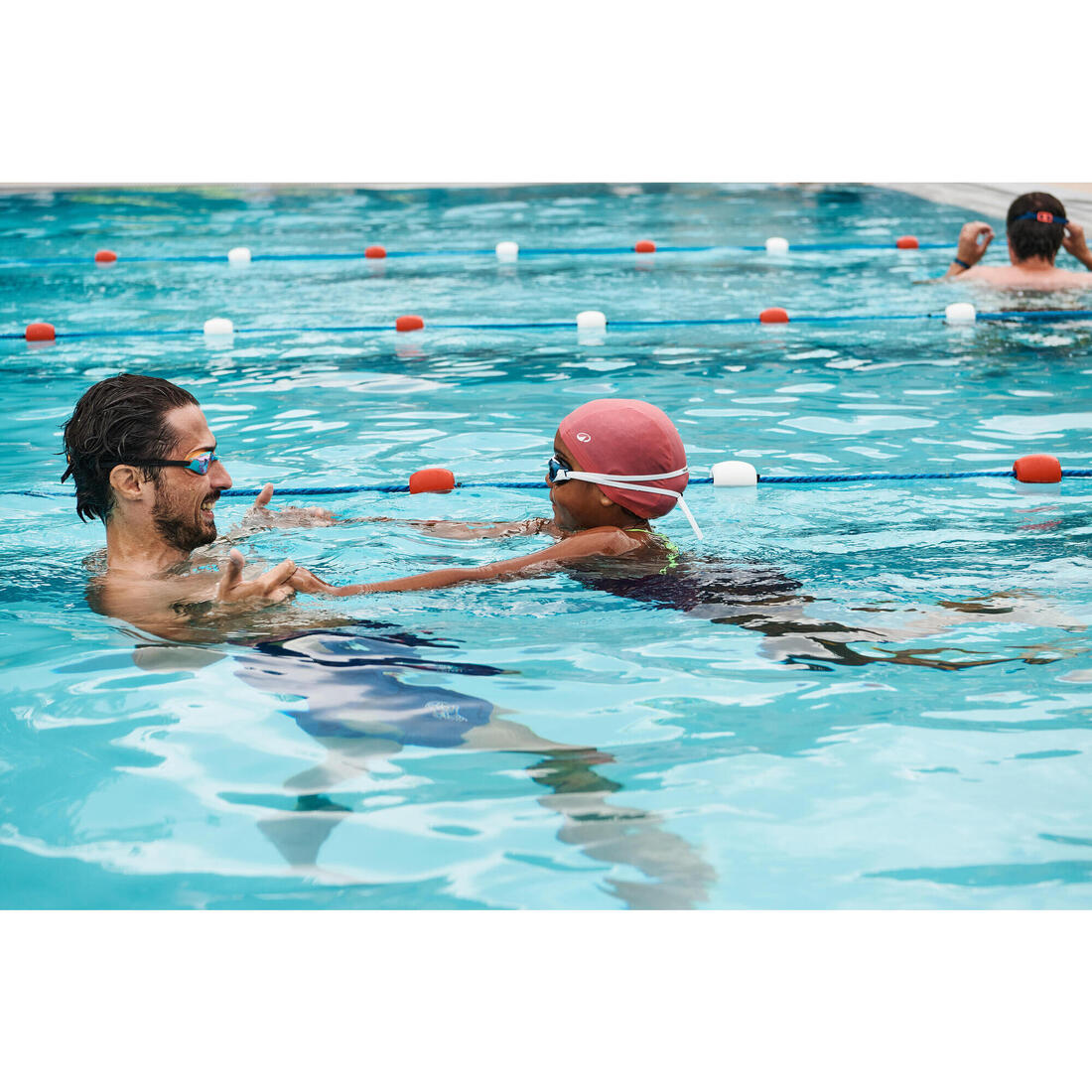 Lunettes de natation Taille Unique - Bfit blanc teintés bleus - Nouvel anti-buée