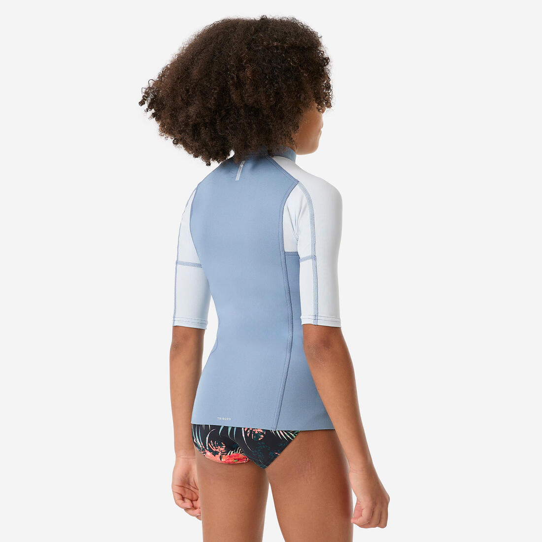 Top snorkeling manches courtes Enfant caoutchouc naturel Yulex 1.5mm, bleu