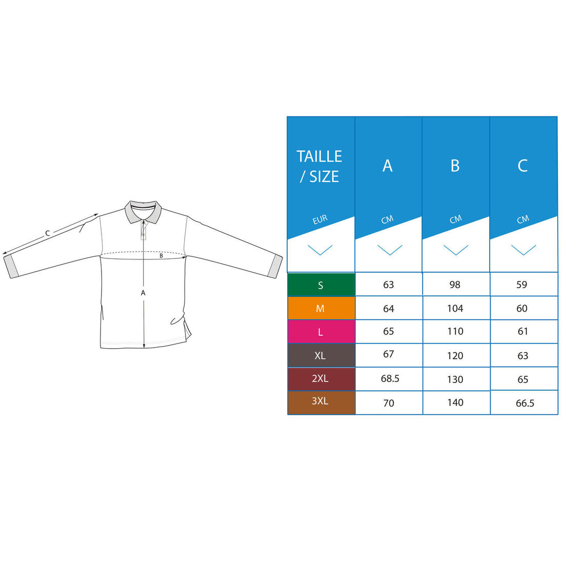 Polo golf manches longues Homme -  MW500 bleu marine