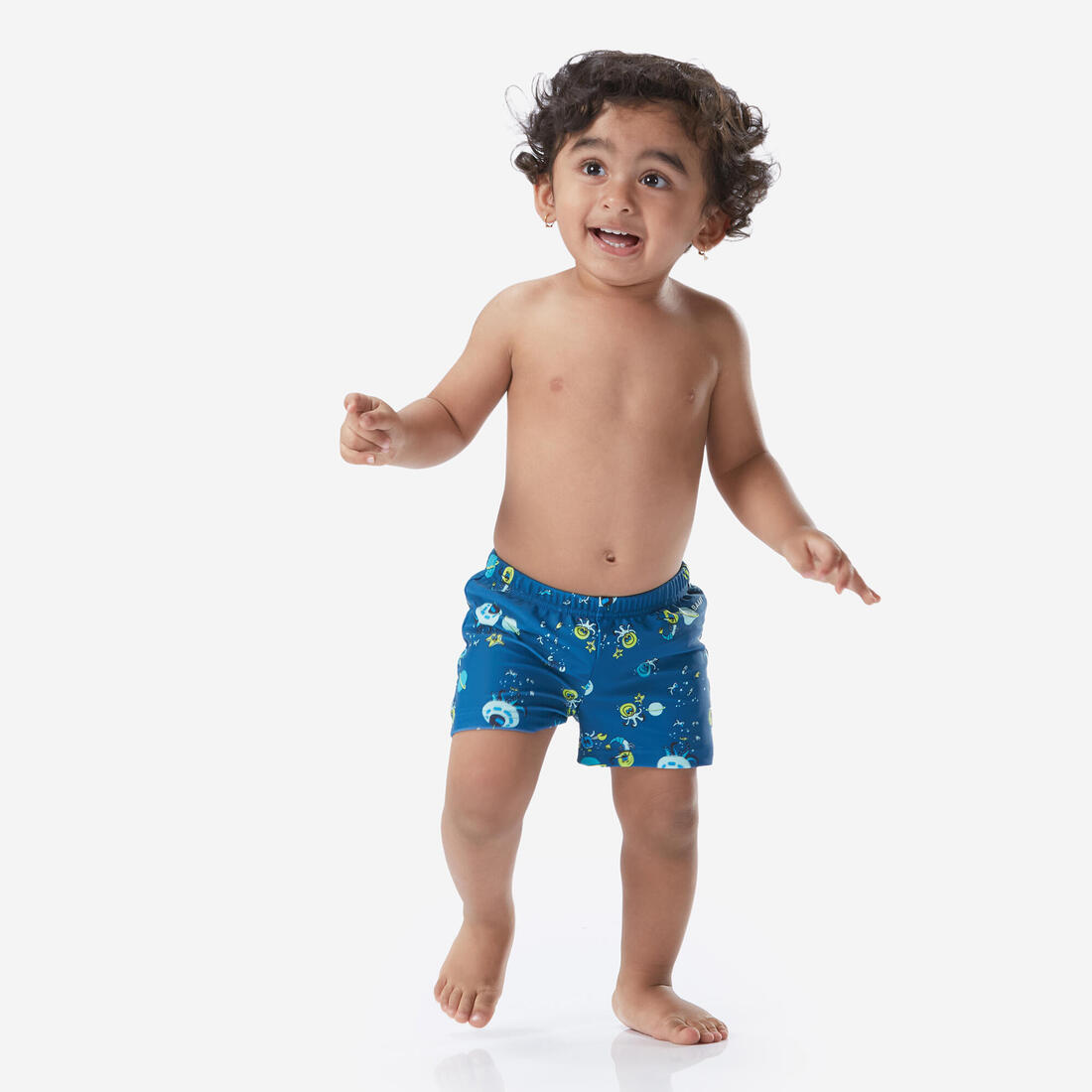 Boxer-couche de bain lavable bleu imprimé