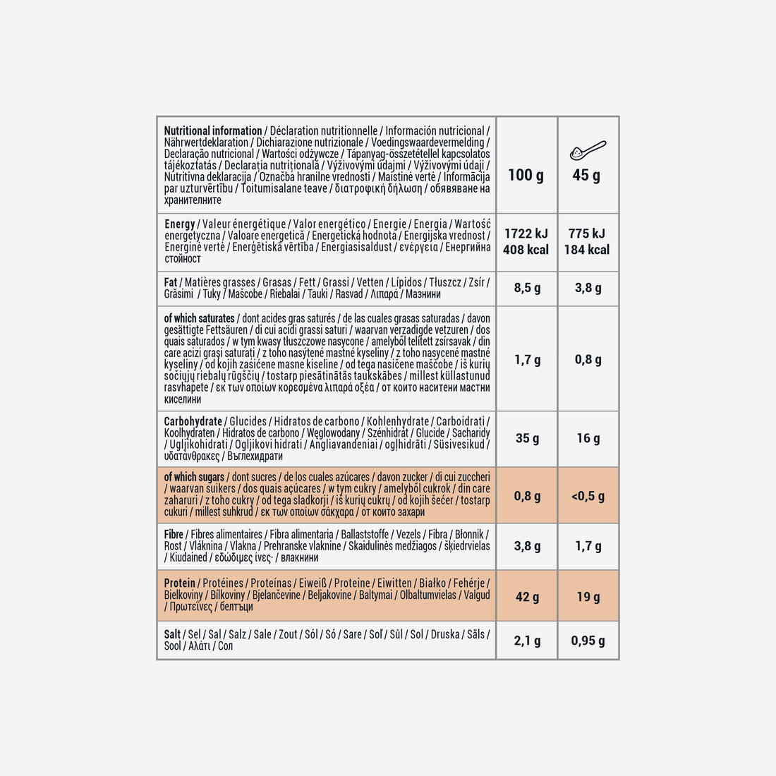 Préparation en poudre pour gaufres et pancakes protéinés 225g