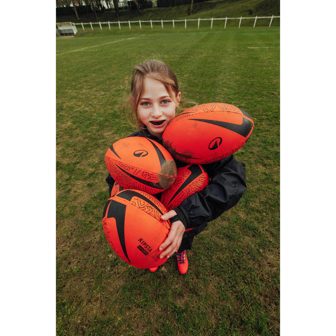 Ballon de rugby taille 4 - Ballon de rugby initiation Light orange S4