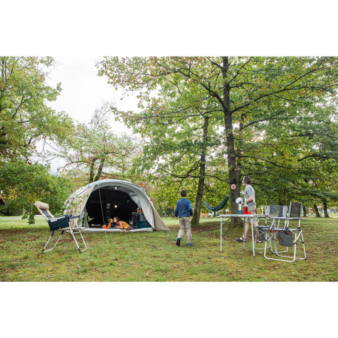Tente de camping gonflable 5 places 2 chambres, Fresh & Black, Air Seconds 5.2