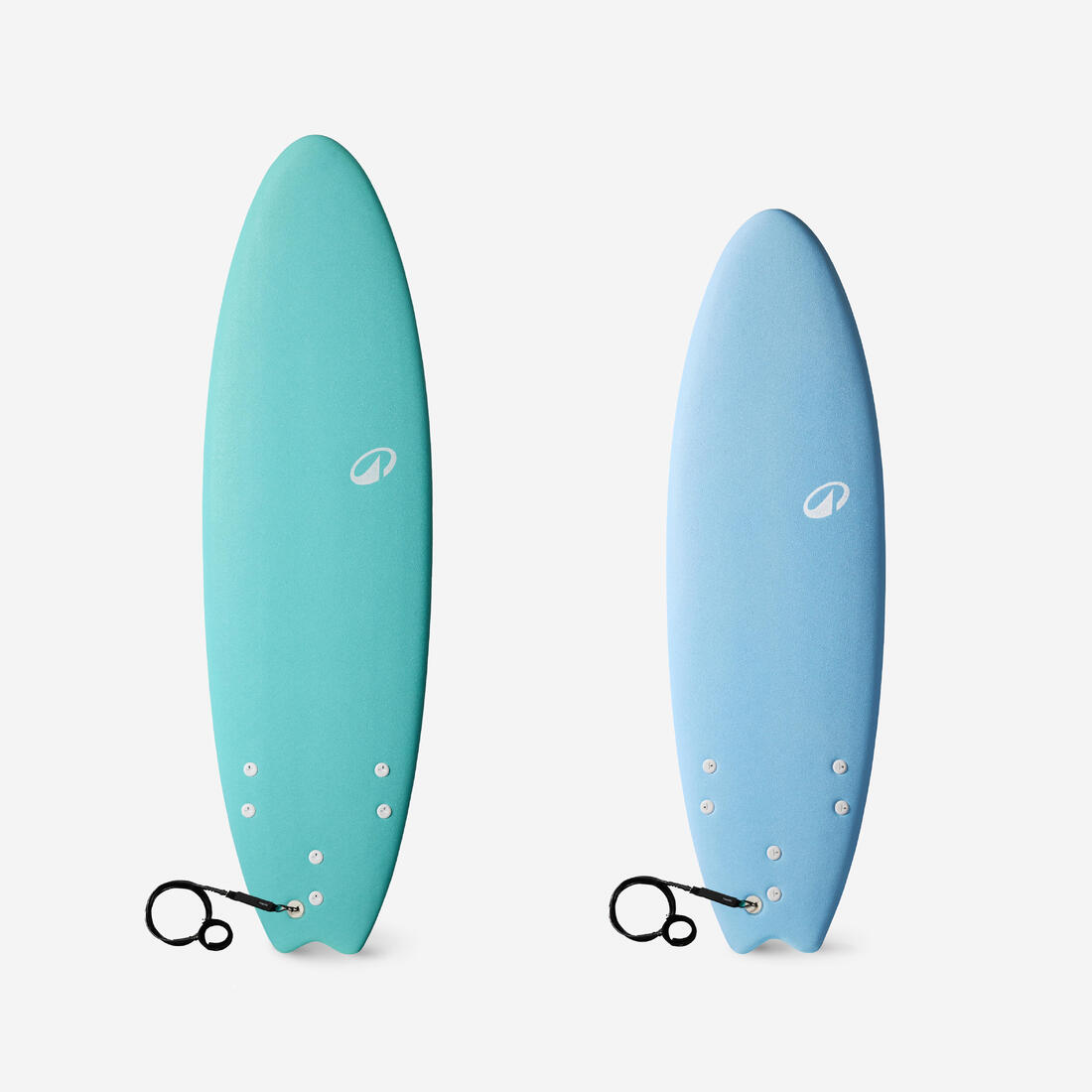 Planche de surf en mousse 6' swallow tail 49L - bleu ciel