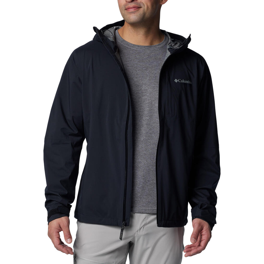Veste imperméable de randonnée homme, Columbia Razorback noire