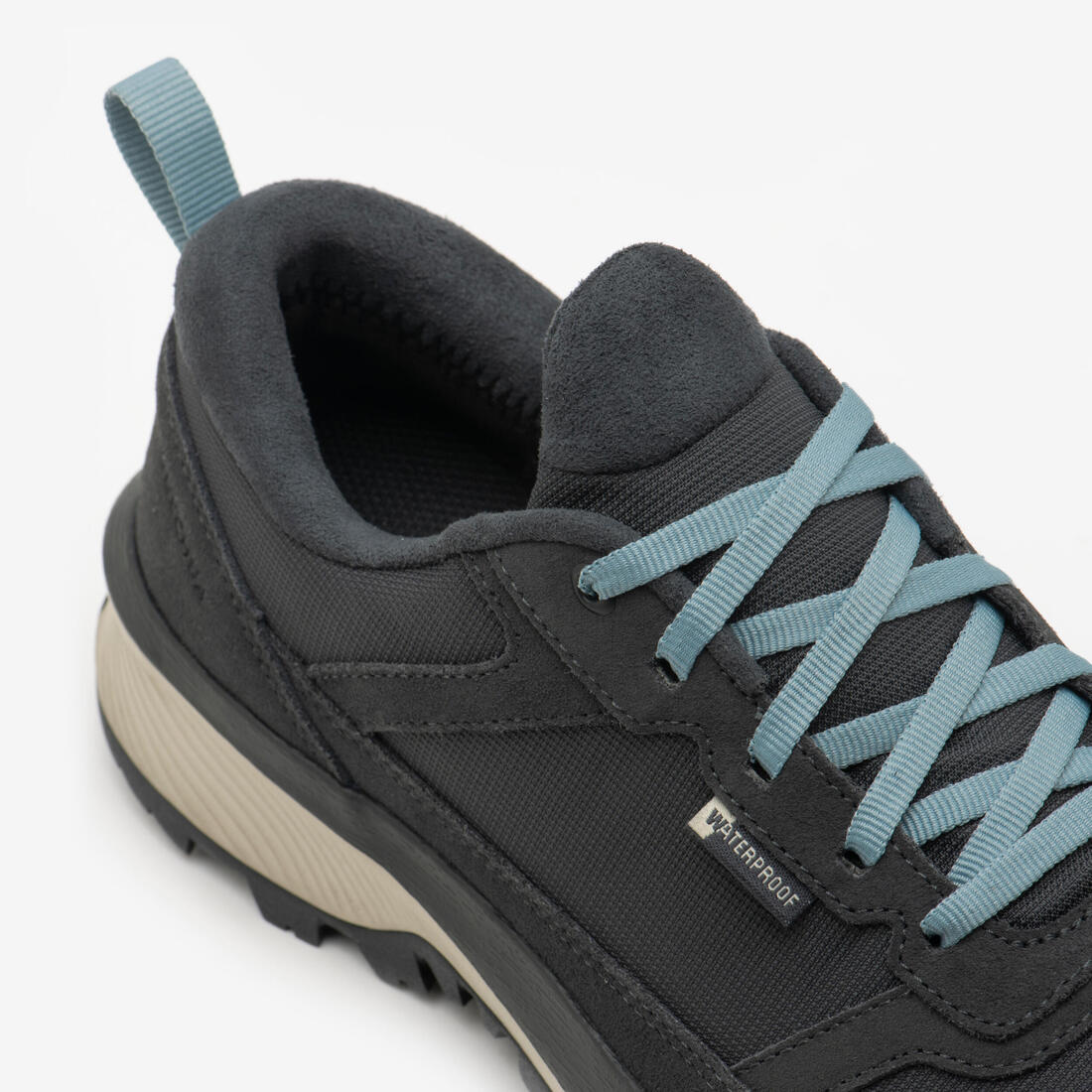 Chaussures de randonnée imperméables femme, NH500 Cuir WP gris