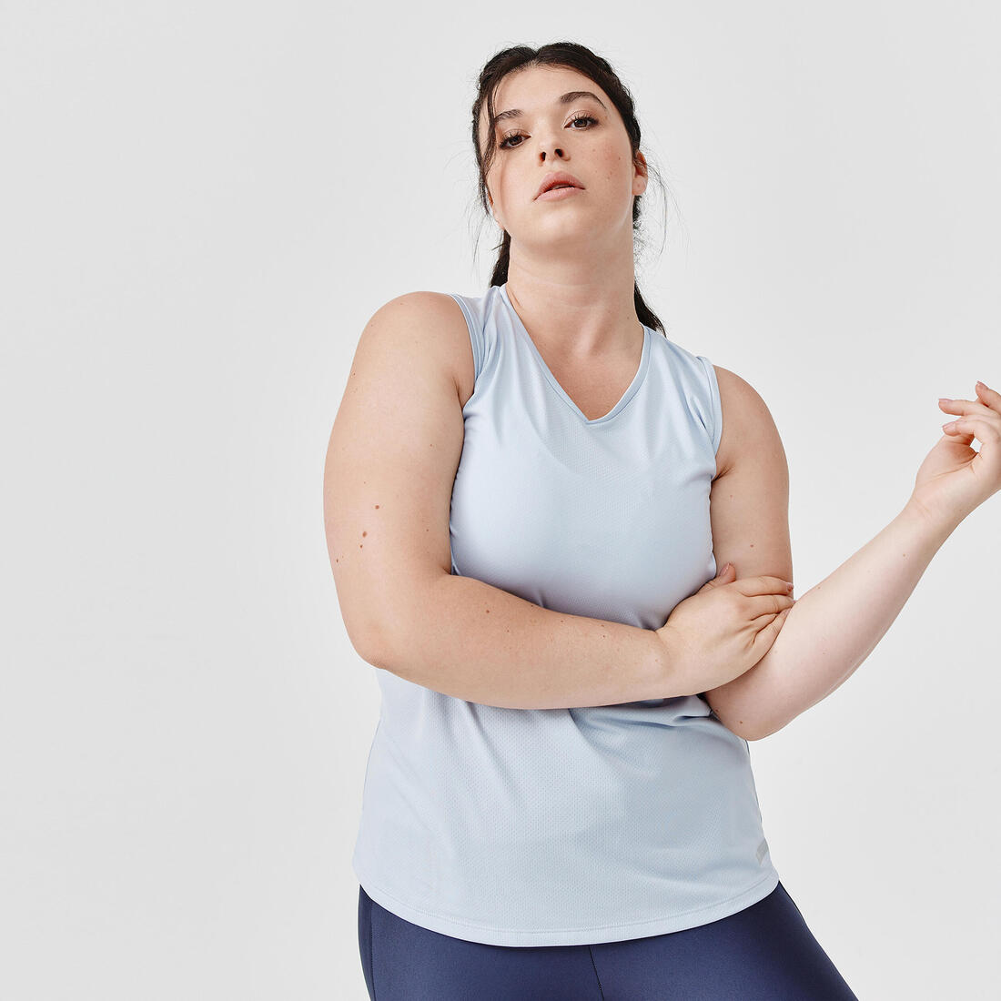 Débardeur respirant running femme - Dry – bleu brumeux