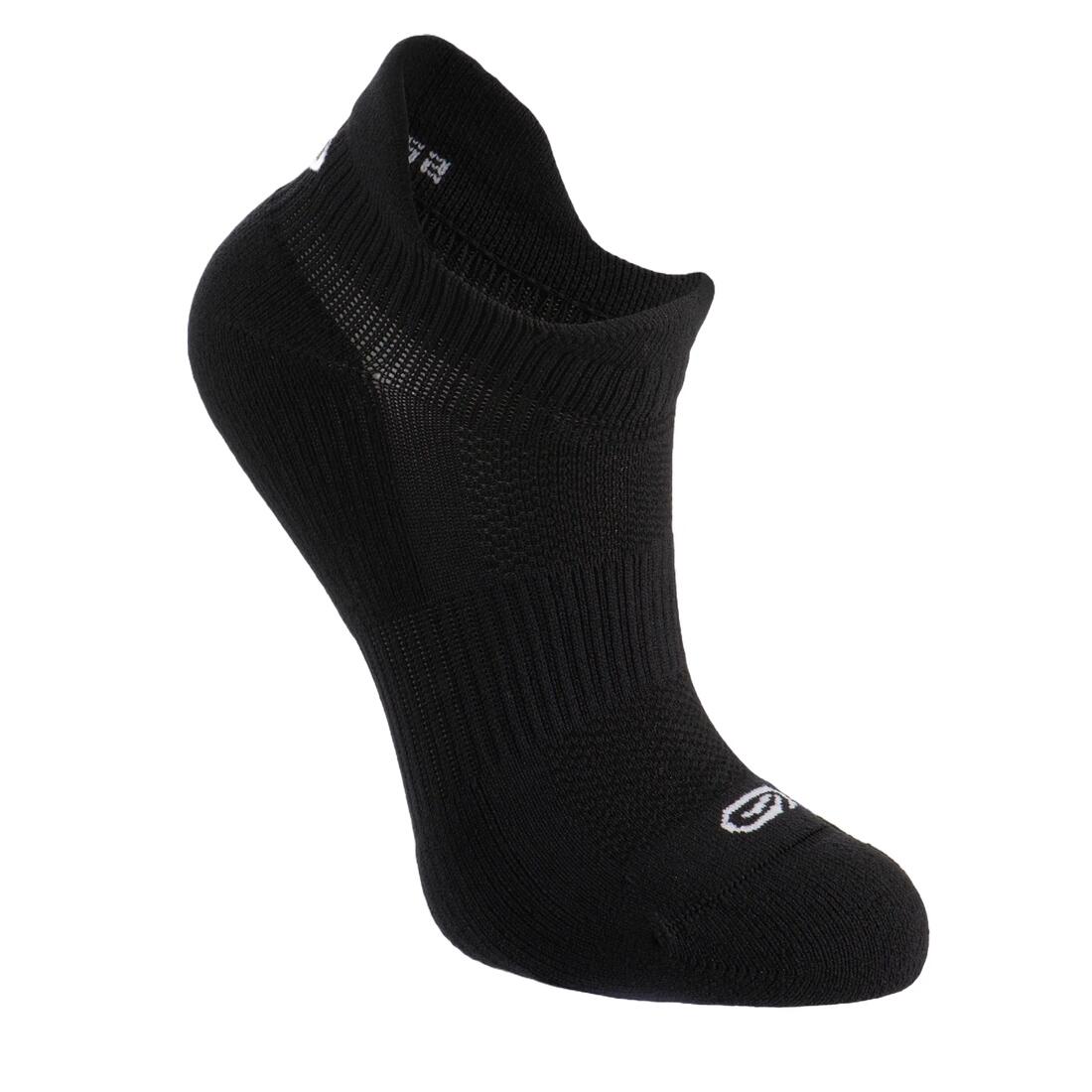 Lot X2 de chaussettes running confort Enfant -KIPRUN 500 INV noires et blanches
