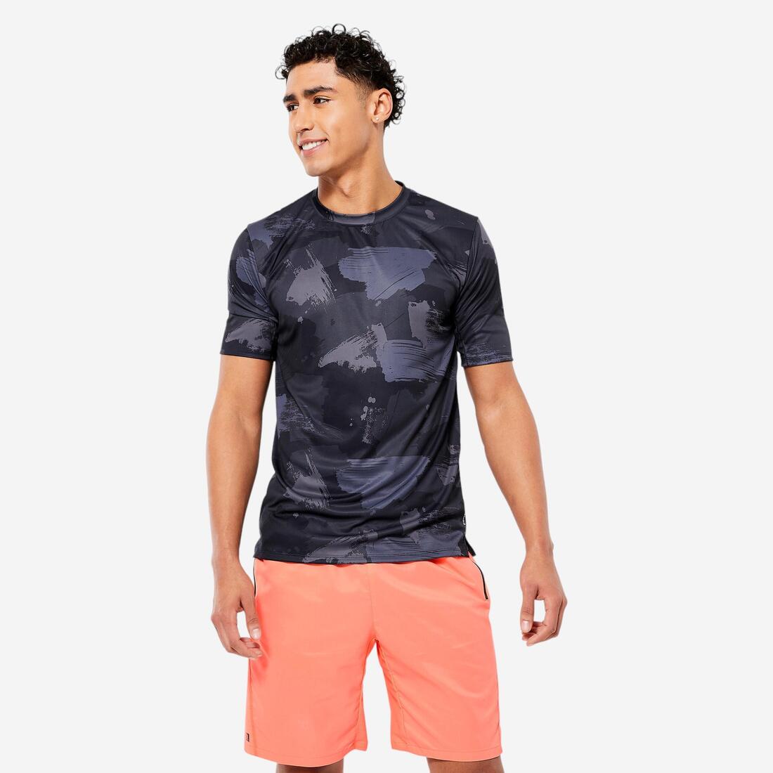 T-shirt de fitness manches courtes respirant col rond homme