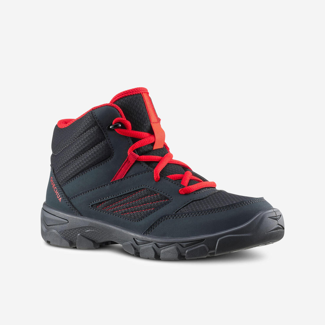 Chaussures de randonnée mid à lacets 35 au 38 enfant, NH100 gris