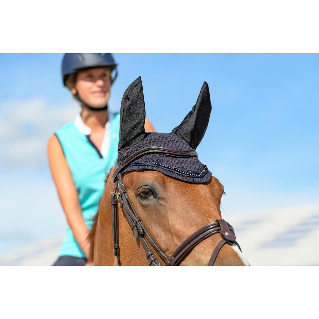 BONNET STRASS CHEVAL MARINE