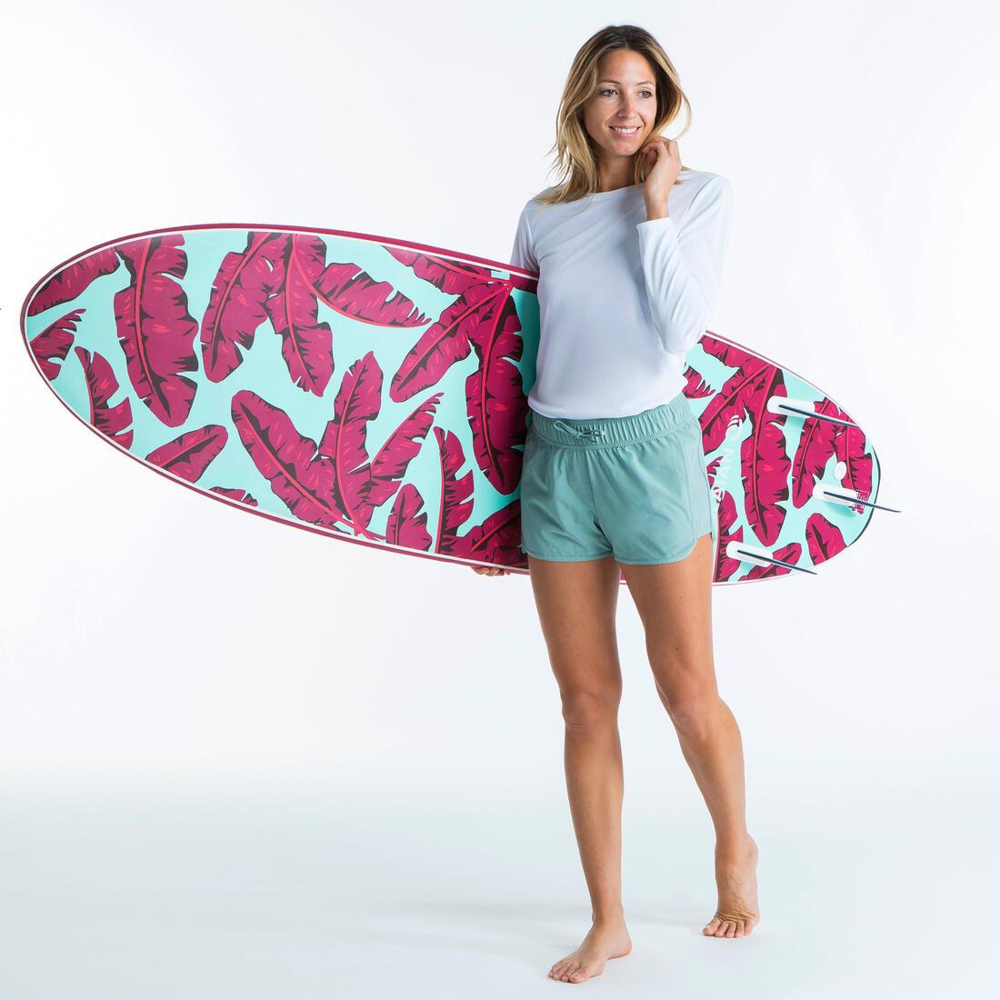 Tee shirt anti uv surf malou manches longues femme greige (sans teinture)