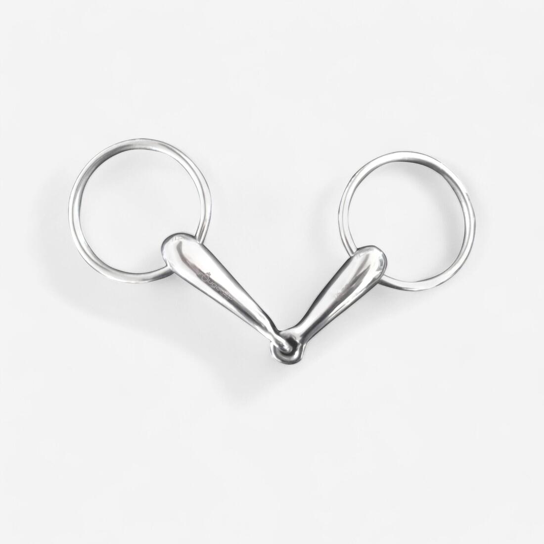 Mors équitation cheval et poney 2 anneaux creux en inox