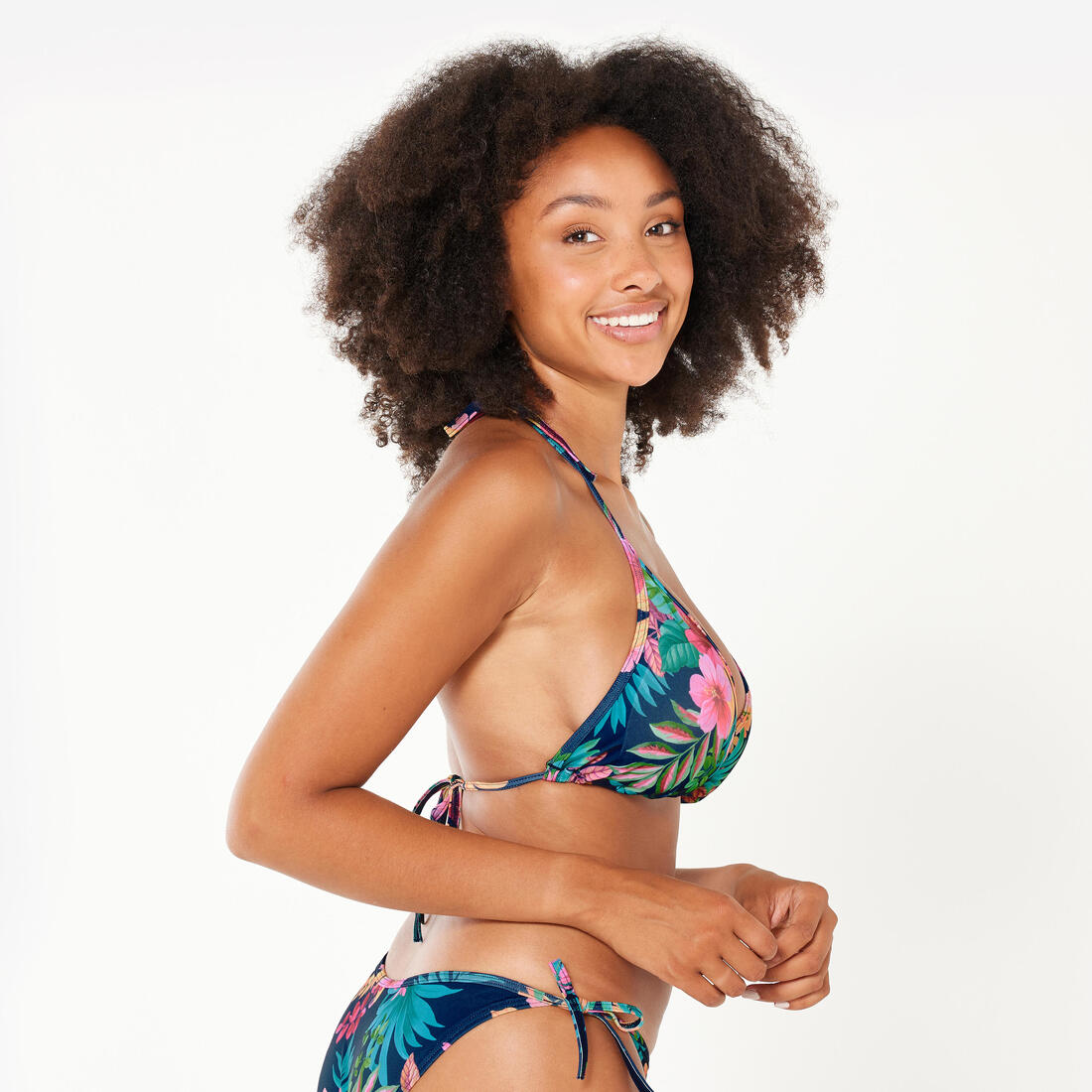 Haut de maillot de bain femme triangle coulissant avec coques mae graphiti