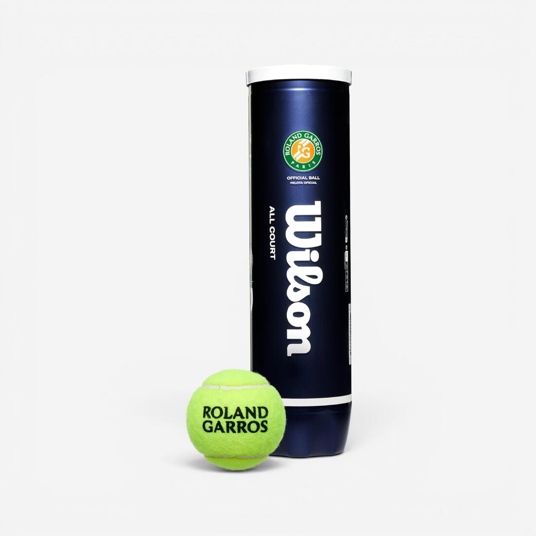 BALLE DE TENNIS WILSON ROLAND GARROS ALL COURT *4 JAUNE SPEED