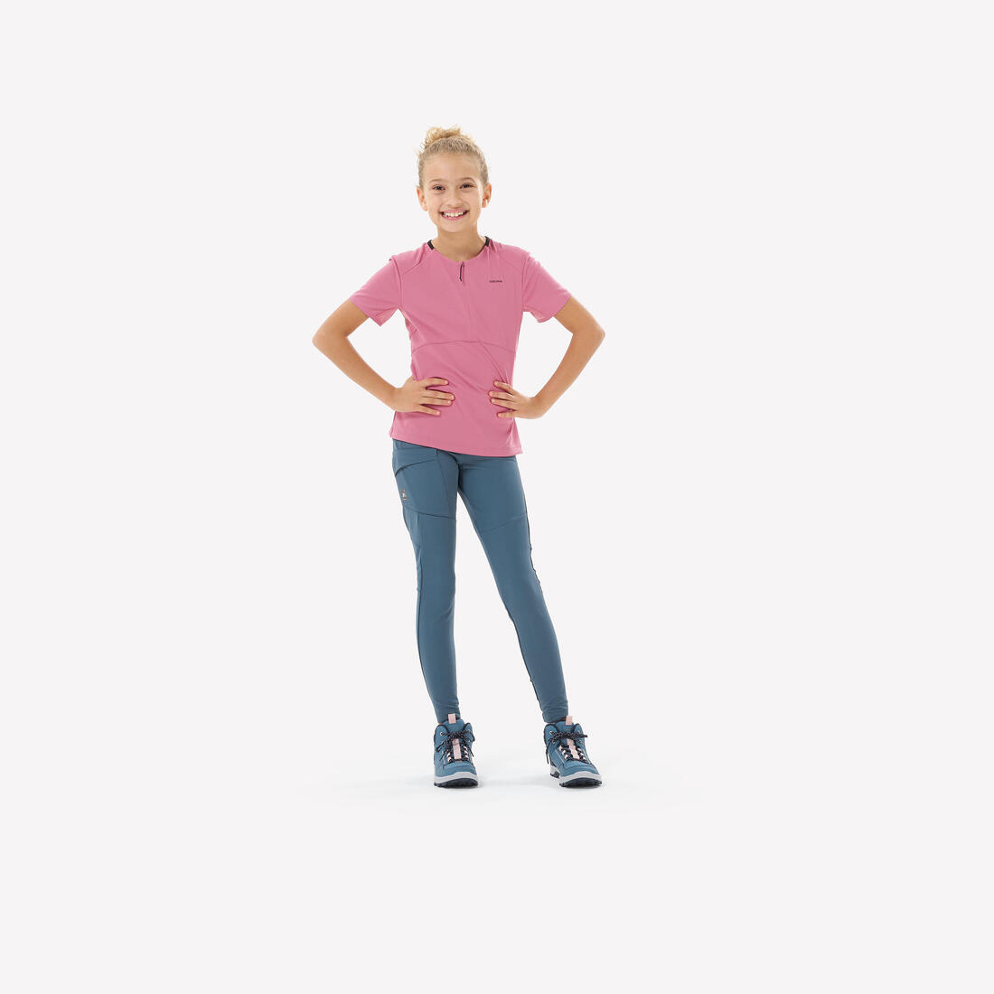 Legging de randonnée enfant, MH500 7-15 ans bleu