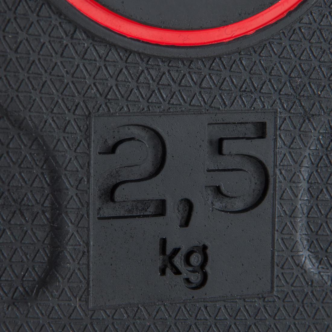 Disque musculation en caoutchouc 2,5kg 28mm fonte en partie recyclée